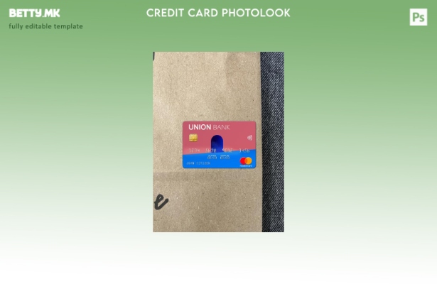 Модерен стил на албанската банка Union Bank мастер картичка со фото изглед преде